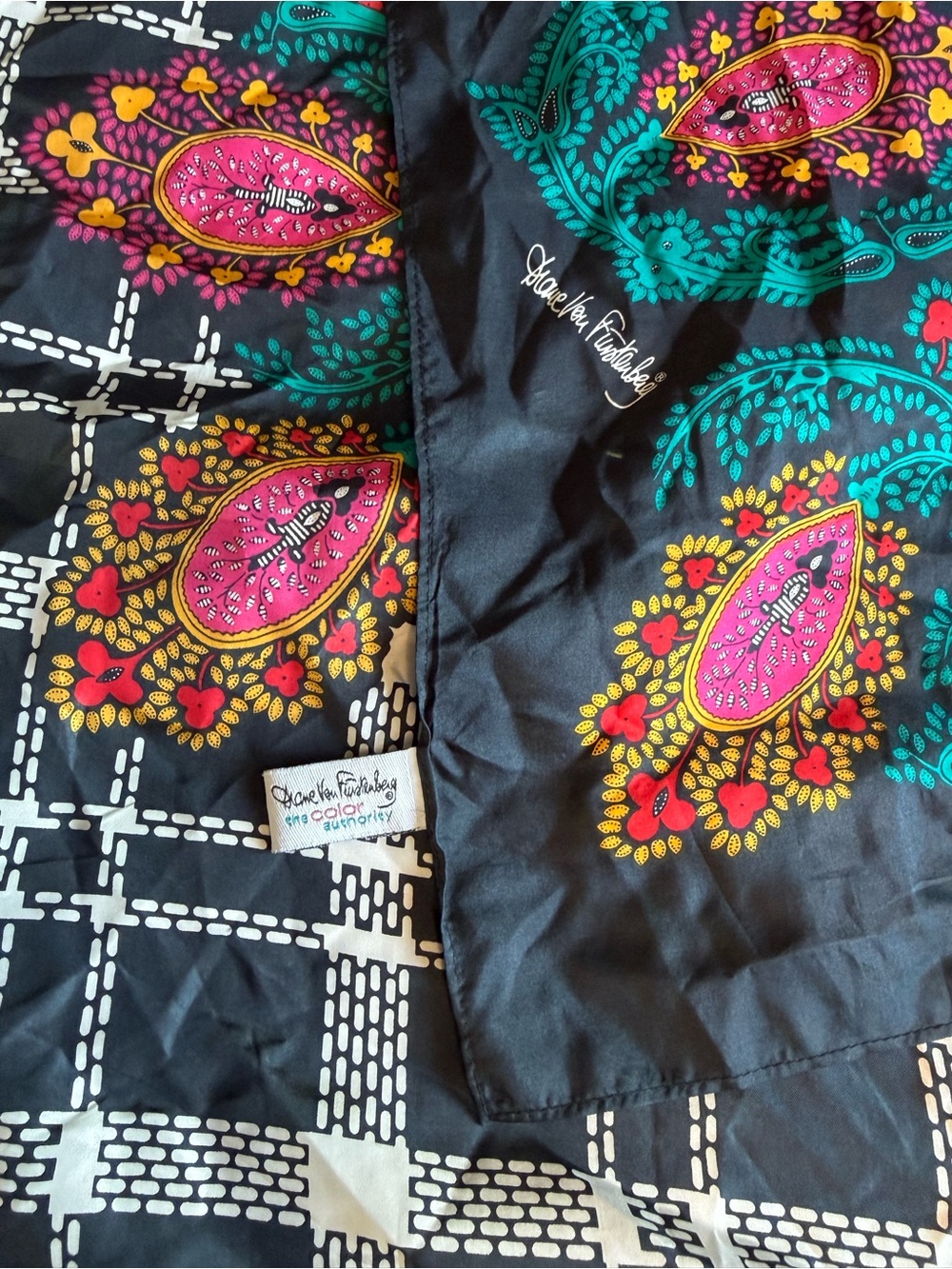 Black Floral Paisley Scarf
